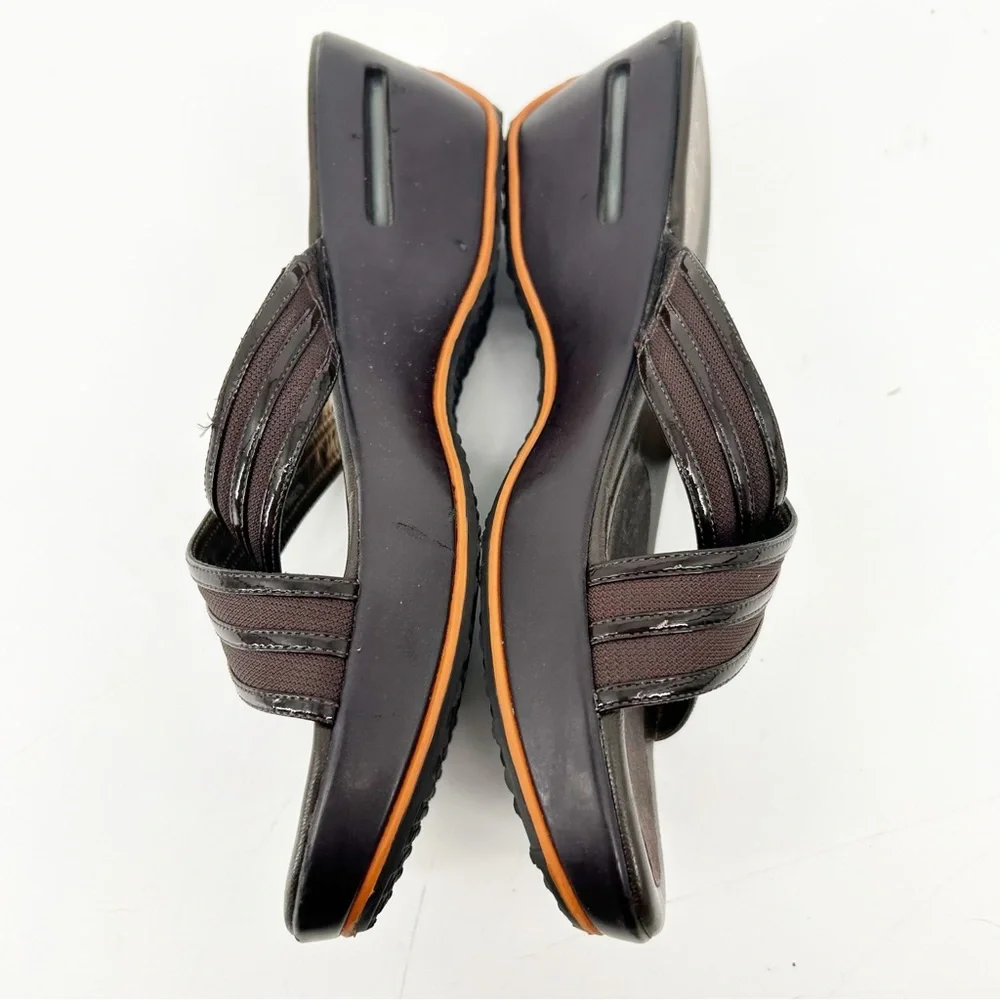 Brown Cole Haan Air Maddy Thong Wedge Sandal‎ Size 8.5AA Narrow
